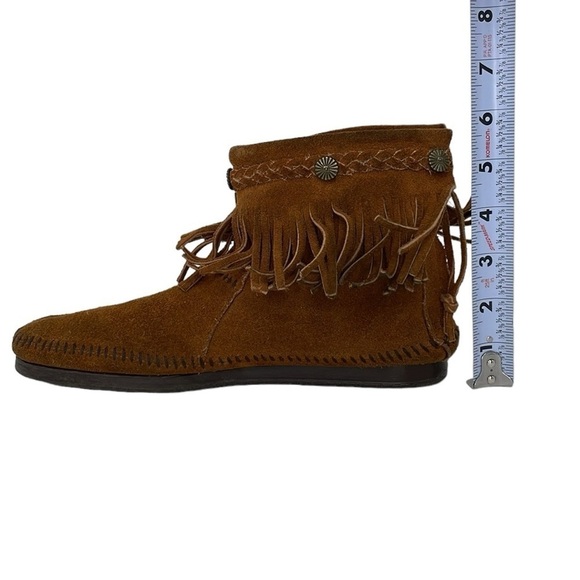 Minnetonka Moccasins Women's 8 Brown Suede Leather Moccasins Ankle Boots Shoes - Picture 9 of 15